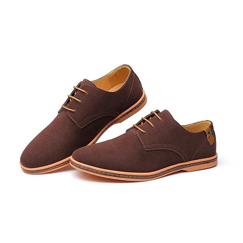autumn new men's casual shoes british men's shoes single shoes suede leather tendon sole large size foreign trade business leather shoes
