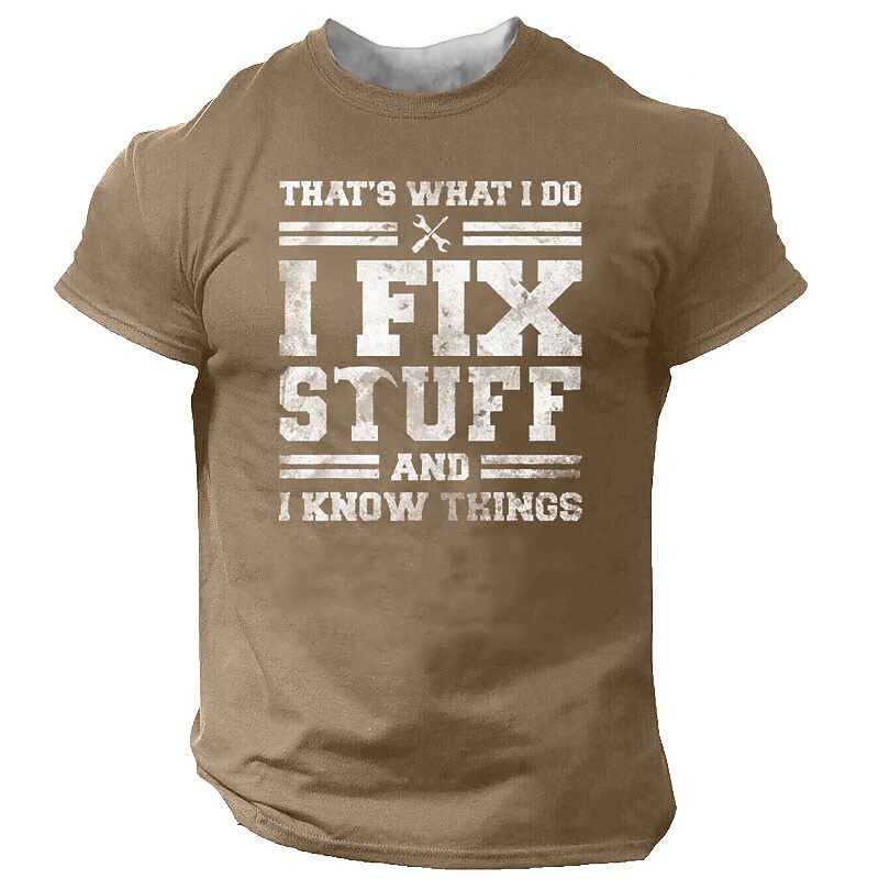 Men's 3D Print Graphic Patterned Letter Crew Neck Casual Daily Tops 