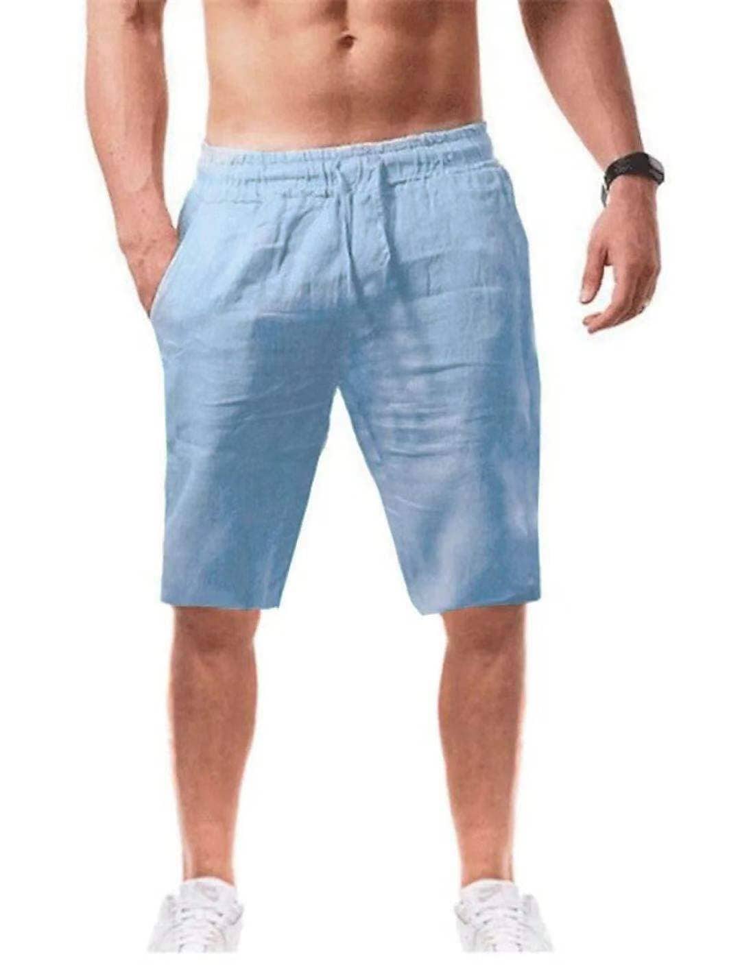 Men's Lightweight Casual Shorts Bermuda shorts Sporty Elastic Waistband Drawstring Knee Length Pants Daily Going out Micro-elastic Plain Solid Colored Breathable Sports Mid Waist Slim White Black