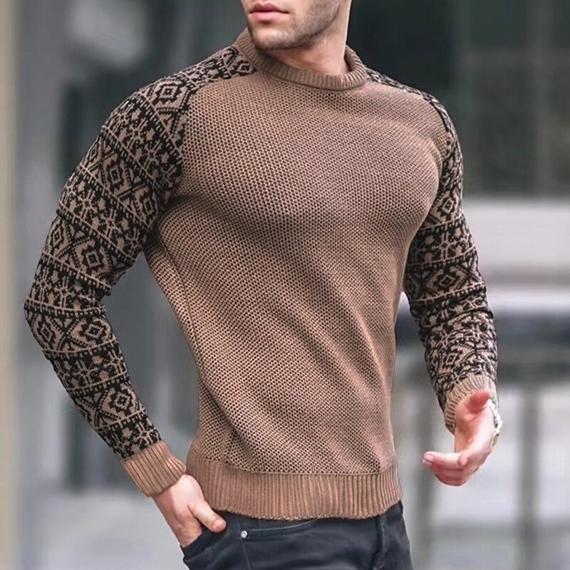 Men's Crew Neck Street Daily Patchwork Long Sleeve Tops 