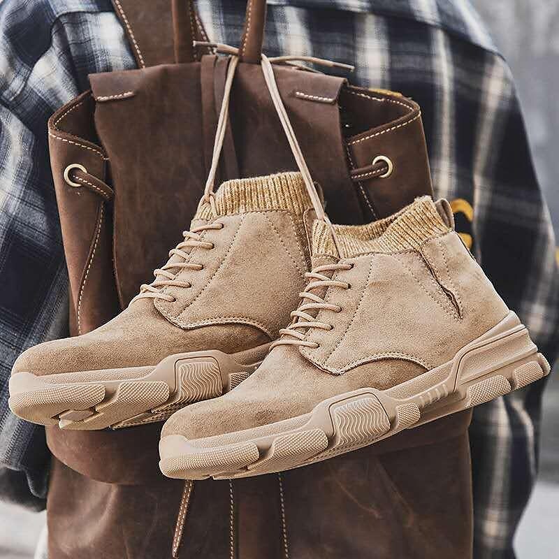 new men's shoes autumn tooling boots korean high-top martin boots fashion breathable all-match men's trendy boots