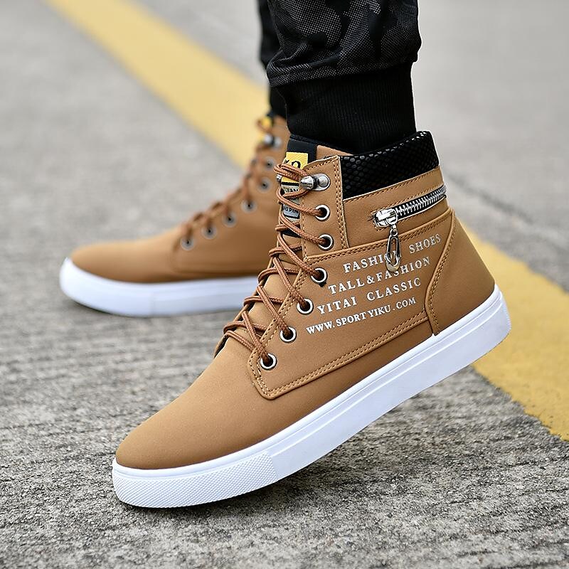 autumn and winter high-top shoes korean men's shoes, student canvas shoes, men's casual shoes, trendy all-match sneakers, trendy shoes, boots