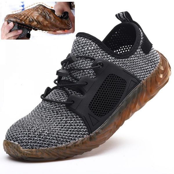 low-cut leisure sports protective stab-proof work shoes four seasons breathable anti-abrasion flying woven work shoes