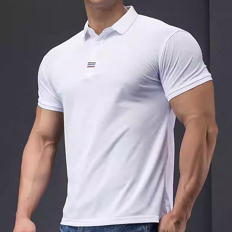 Men's Casual Holiday Classic Fashion Comfortable Breathable Soft Plain Short Sleeve Polo Shirt