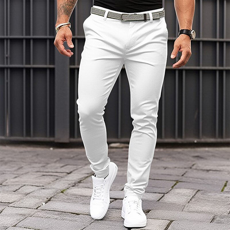 Men's Chinos Summer Pants Casual Pants Front Pocket Plain Comfort Breathable Casual Daily Holiday Fashion Trousers 