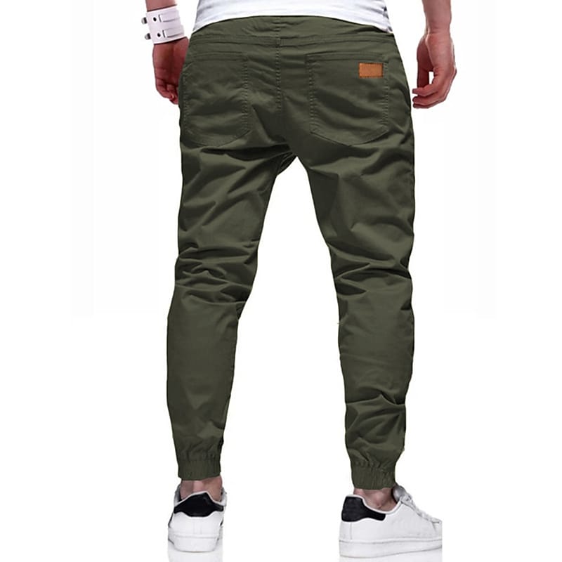 Men's Joggers Stylish Simple Sweatpants Casual Trousers Jogger Pants Solid Color With Elastic Waist Drawstring ArmyGreen Black Khaki Light gray Dark Gray