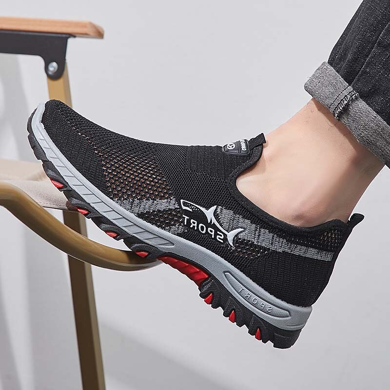 Men's Sneakers Casual Shoes Sporty Look Flyknit Shoes Sporty Vintage Casual Outdoor Daily Running Shoes Hiking Shoes Fitness & Cross Training Shoes Tissage Volant Breathable Top
