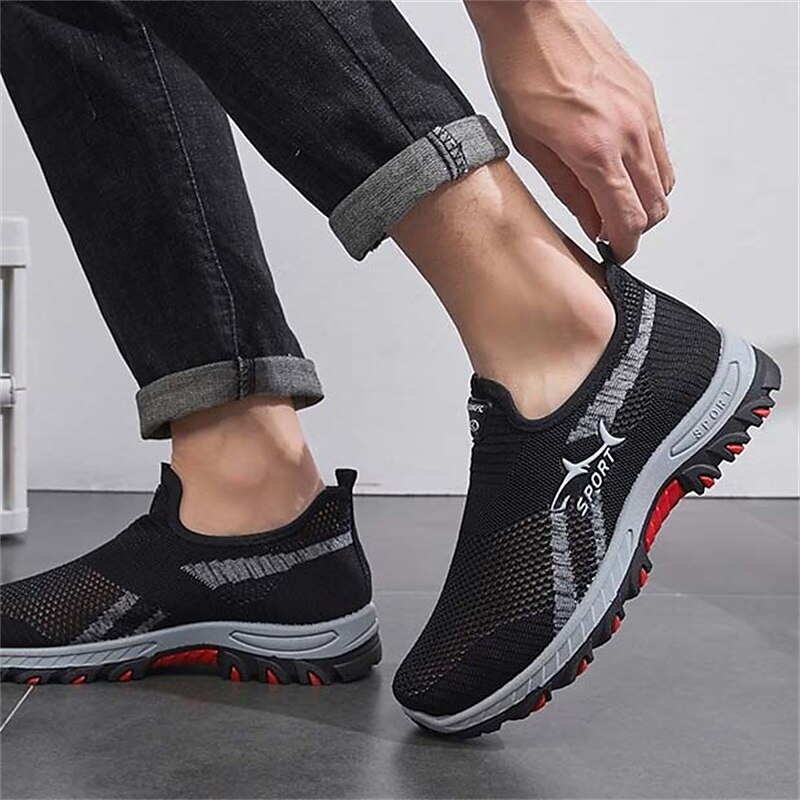 Men's Sneakers Casual Shoes Sporty Look Flyknit Shoes Sporty Vintage Casual Outdoor Daily Running Shoes Hiking Shoes Fitness & Cross Training Shoes Tissage Volant Breathable Top
