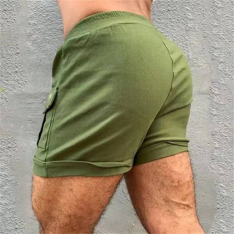 Men's Running Gym Shorts Pocket Drawstring Bottoms Athletic Breathable Moisture Wicking Soft Fitness Workout Sportswear 