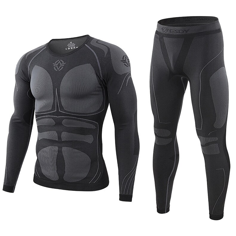 Men's Sport Long Sleeve Quick Dry Breathable Elastic Two Piece