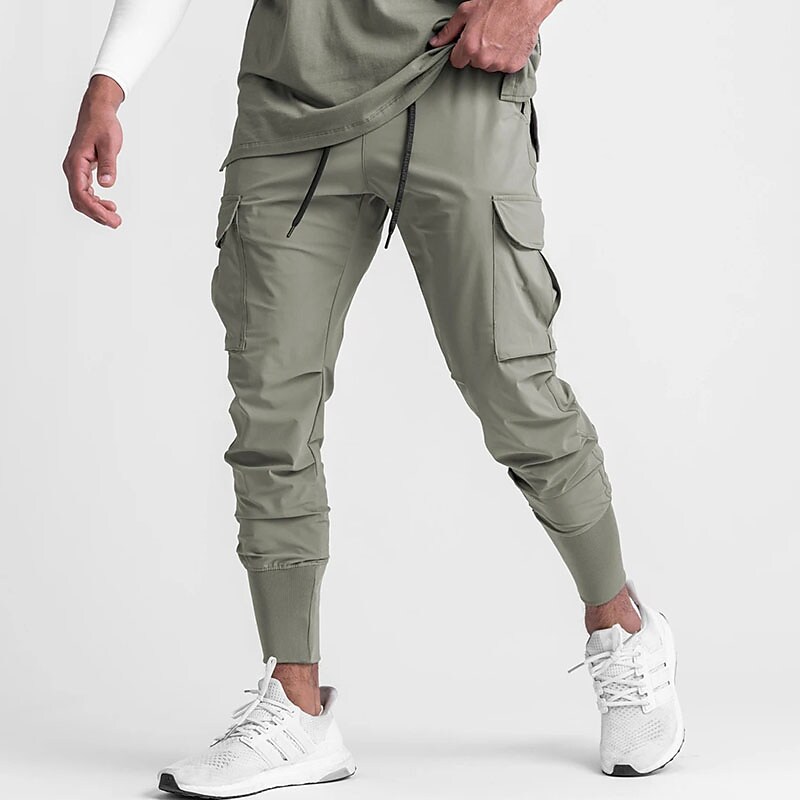 Men's Pants Trousers Flap Pocket Plain Comfort Breathable Outdoor Going out Fashion Streetwear