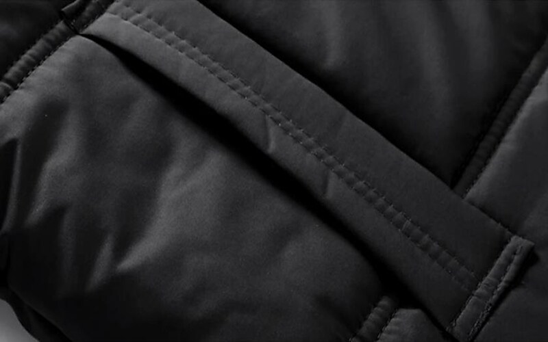 Men's Casual Zipper Windproof  Solid Color Outerwear Warm Coat