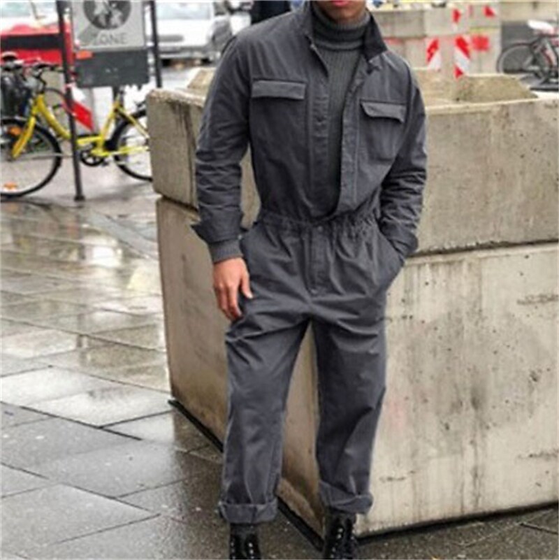 Men's Cargo Work Pants Jumpsuit Suit Multi Pocket Plain Comfort Breathable