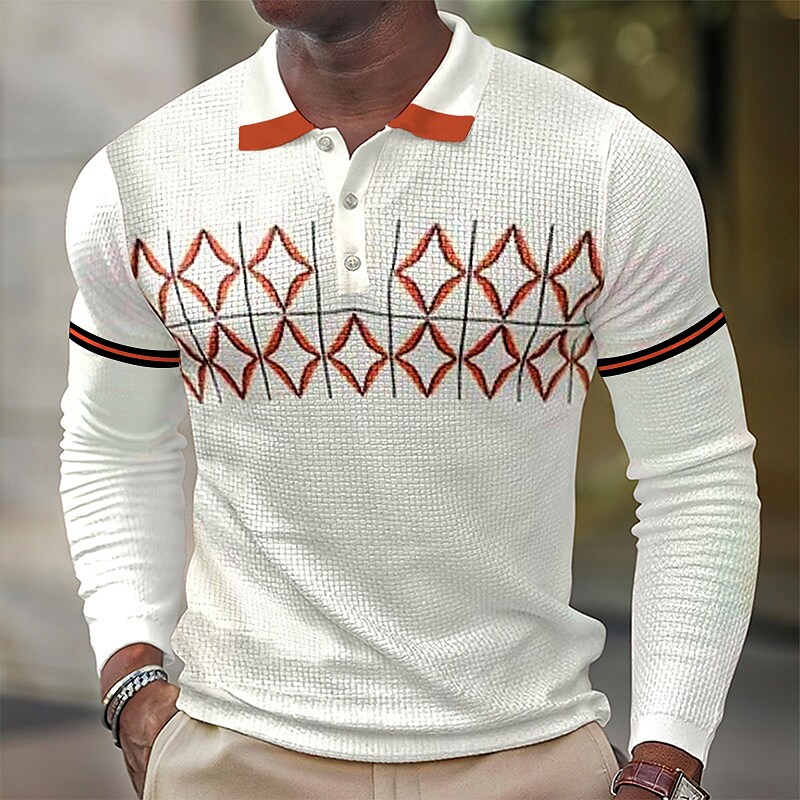 Men's Outdoor Street Button-Down Long Sleeve Breathable Polo Shirt
