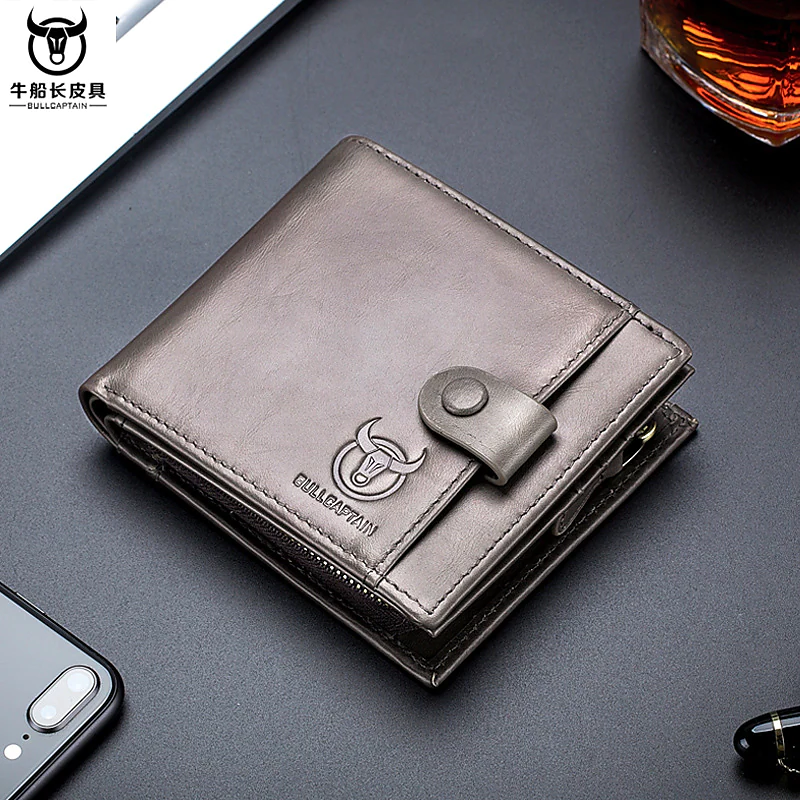 men's leather bi-fold wallet head layer leather wallet leisure driving certificate multi-function card slot wallet