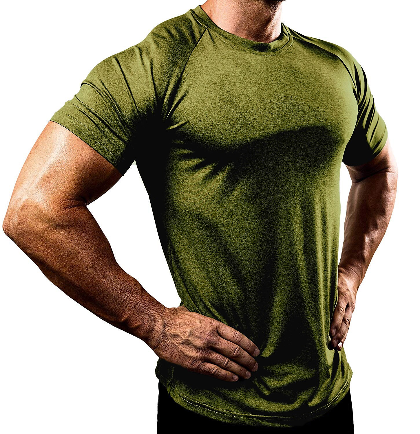 Men's Short Sleeve Breathable Quick Dry Lightweight Top Gym Workout Ru
