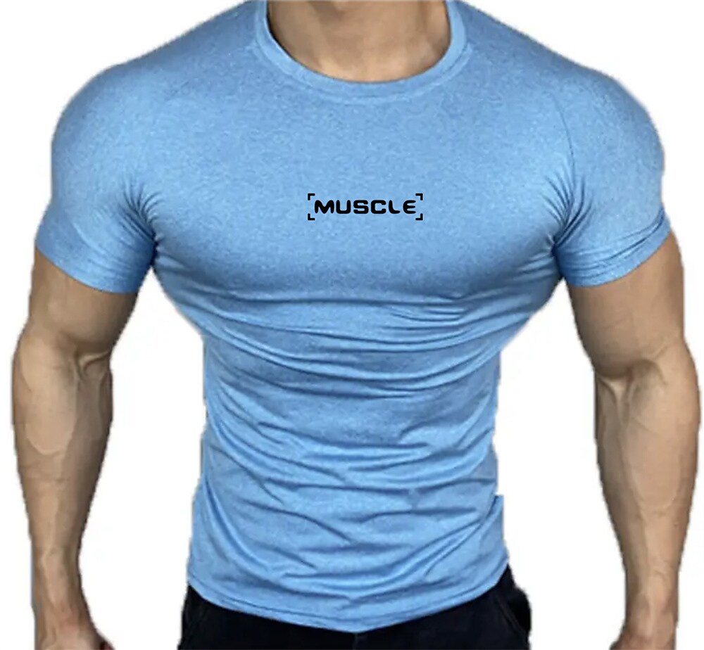 Men's Workout Running Shirt Short Sleeve Tee Athletic Breathable Moisture Wicking Soft Fitness Gym Sportswear