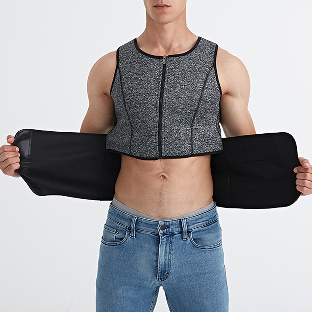 Sweat Waist Trainer Body Shaper Slimming Vest Training Adjustable Men's Women's Fitness Gym Workout Running Jogging Winter