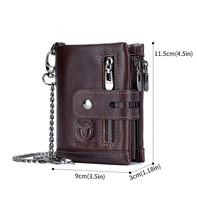 Men's Wallet Genuine Leather Cowhide Formal Work Yellowish brown Black Brown