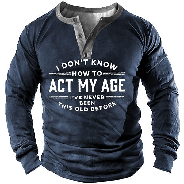 Men's Letter Turndown Vacation Work Tops 