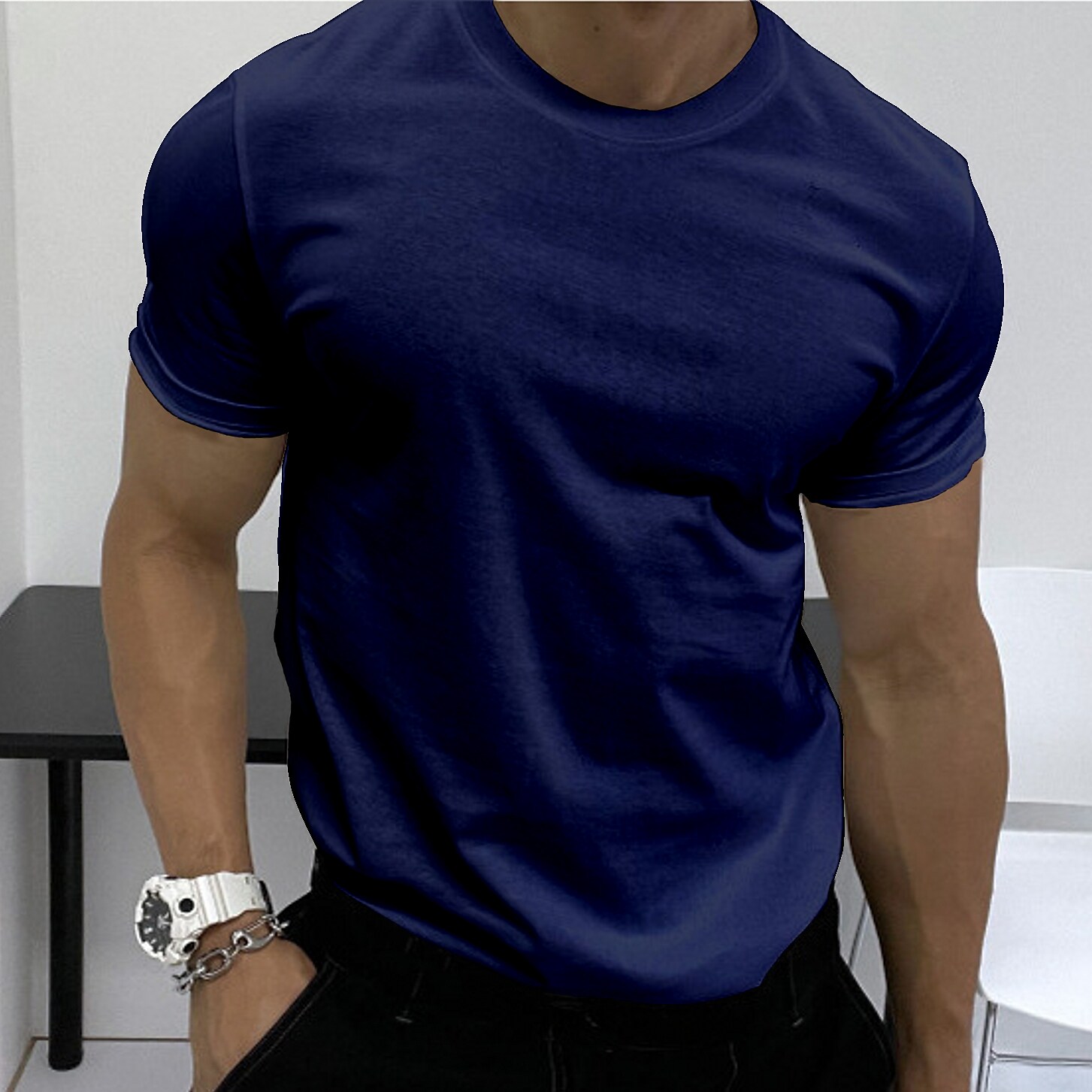 Men's Workout Running Short Sleeve Tee Athletic Athleisure Breathable Soft Fitness Gym  Sportswear