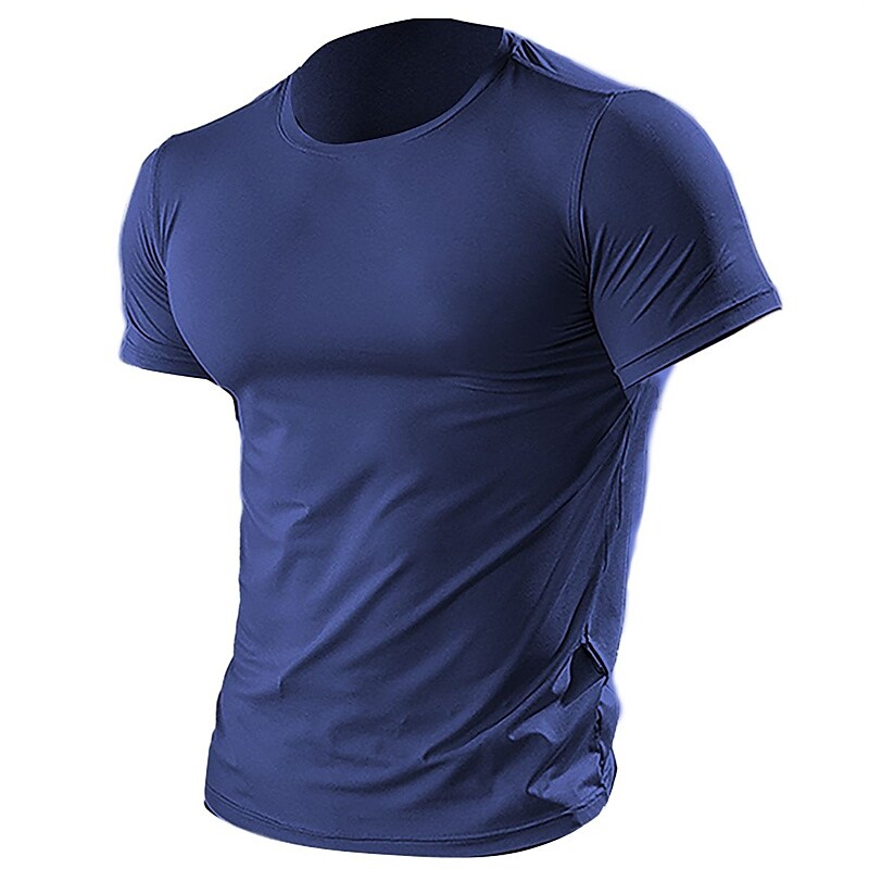 Men's T shirt Cool Plain Crew Neck Street Vacation Short Sleeves Basic Top