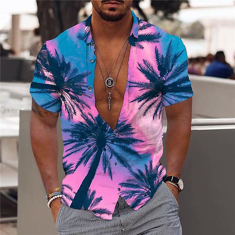 Men's Hawaiian Shirt Graphic Prints Beach Turndown Casual Holiday Shor