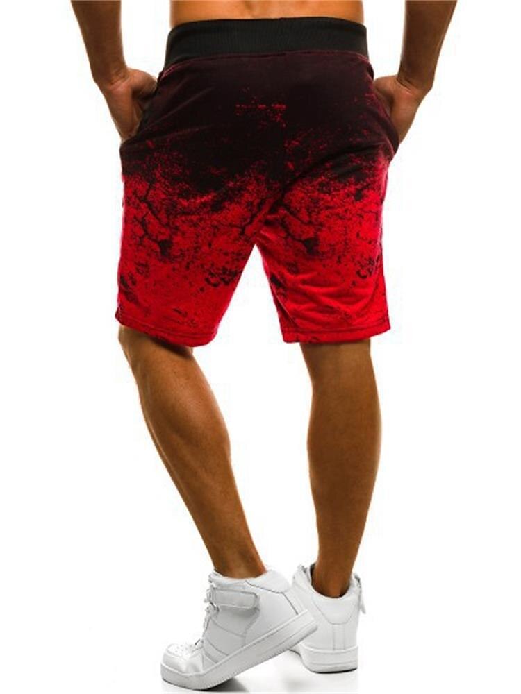 Men's Gym Shorts Sweat Shorts Drawstring Bottoms Athletic Athleisure Breathable Quick Dry Moisture Wicking Fitness Gym Workout Running Sportswear Activewear Graffiti Red Dark Gray Light Grey