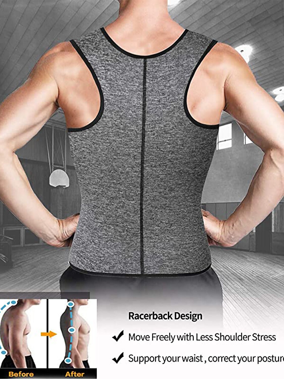Sweat Waist Trainer Body Shaper Slimming Vest Training Adjustable Men's Women's Fitness Gym Workout Running Jogging Winter