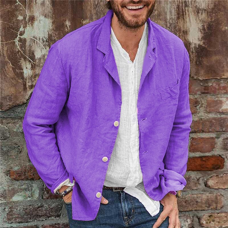 Men's Casual Breathable Outdoor Single Breasted Long Sleeve Jacket