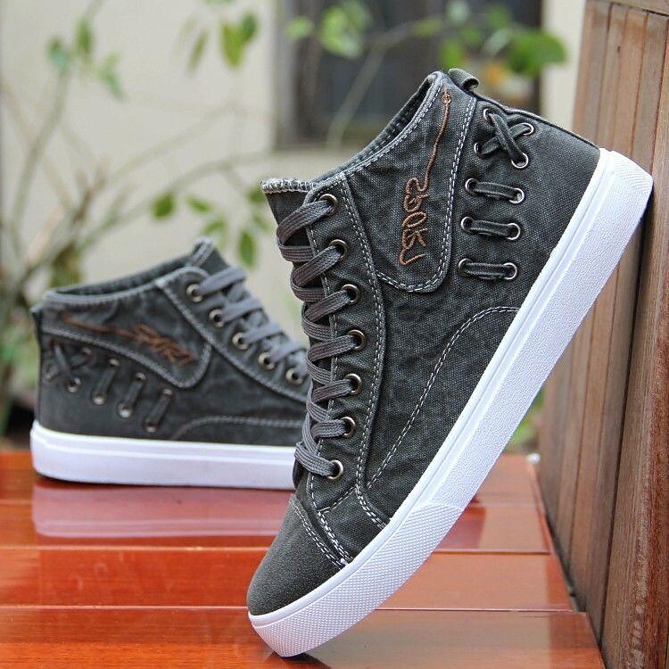 wholesale men's shoes summer canvas shoes breathable all-match men's casual cloth shoes korean trend all-match high-top sneakers men