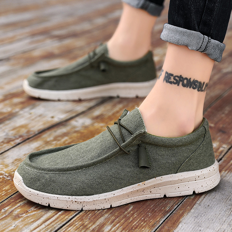 2020 spring new breathable summer trend british canvas shoes cross-border large size 48 casual breathable lazy men's shoes