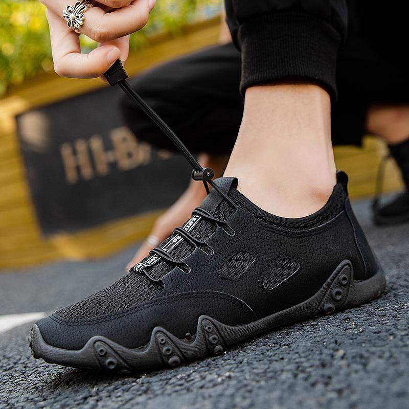 2022 new mesh shoes men's spring breathable men's shoes all-match sneakers trend sports shoes men's flying woven casual shoes