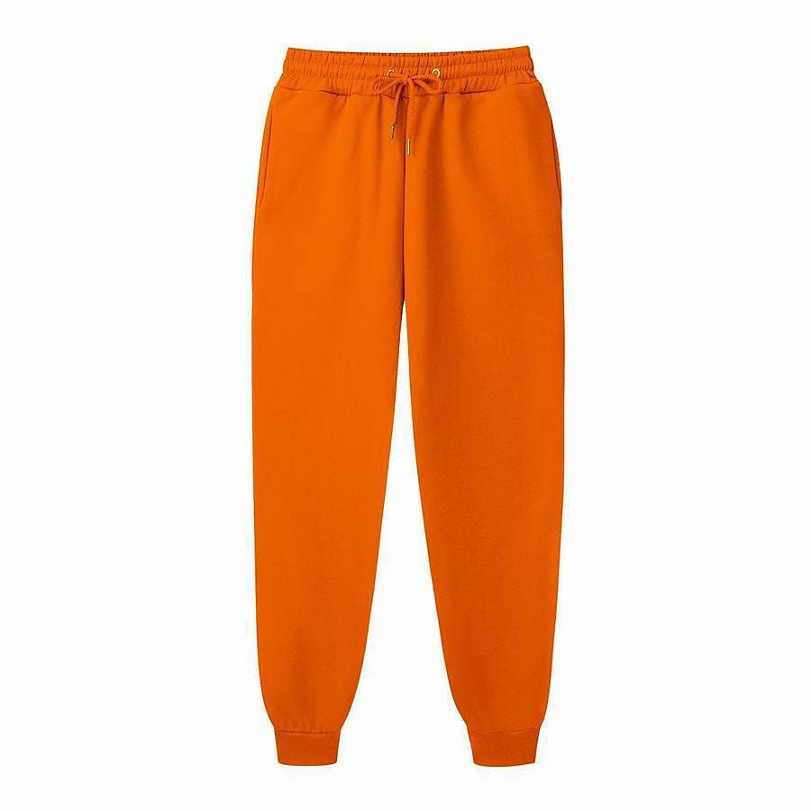 Men's Side Pocket Elastic Waist Fleece Solid Color Fleece Sweatpant