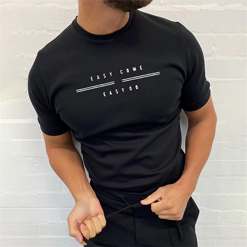 Men's Unisex T shirt Letter Crew Neck Print Outdoor Street Short Sleeve Print Sports Casual