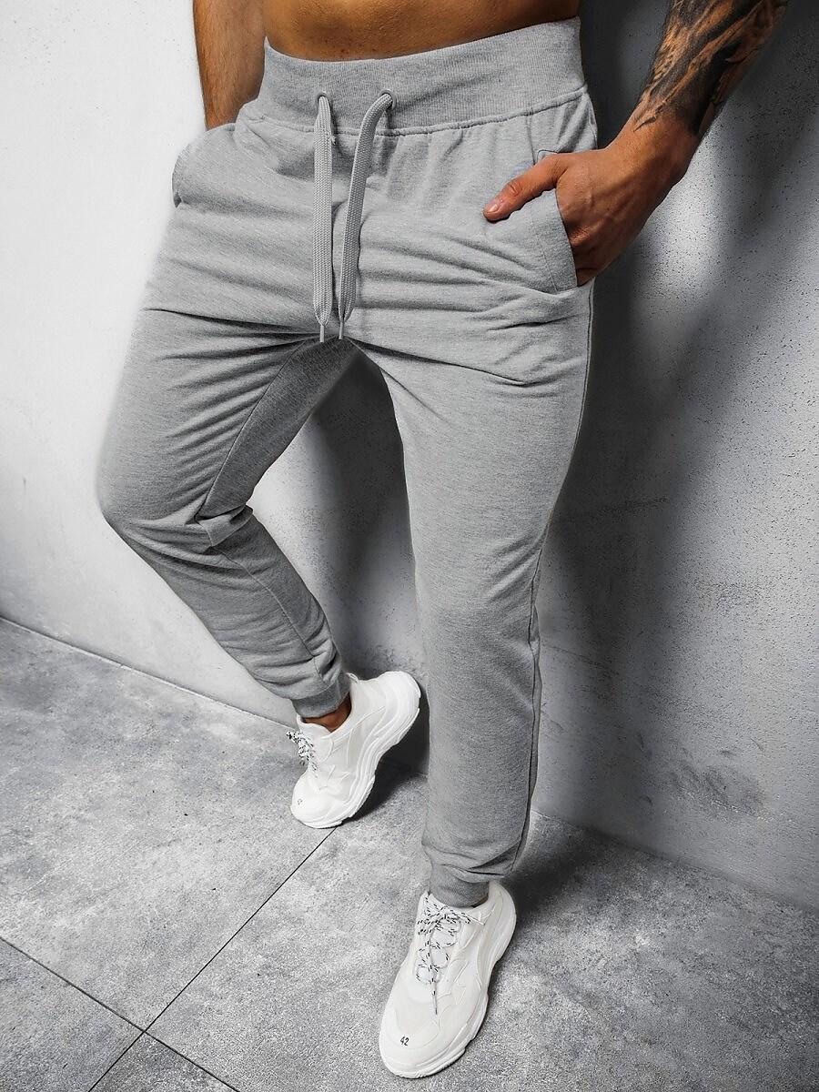 Men's Solid Color Drawstring Breathable Quick Dry Joggers Sweatpant