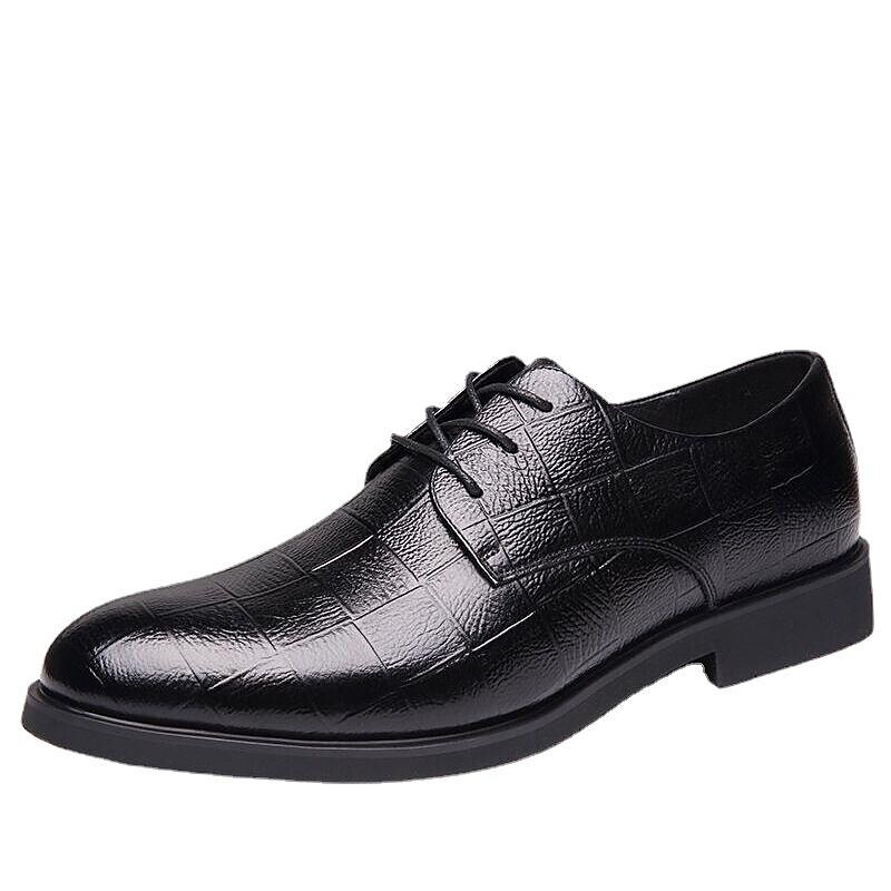 new leather men's business formal leather shoes men's factory direct sales casual all-match warm inner heightened pointed wedding shoes