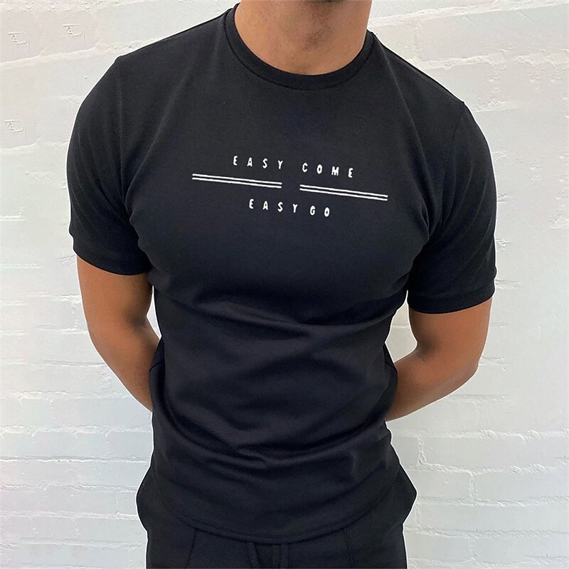 Men's Unisex T shirt Letter Crew Neck Print Outdoor Street Short Sleeve Print Sports Casual