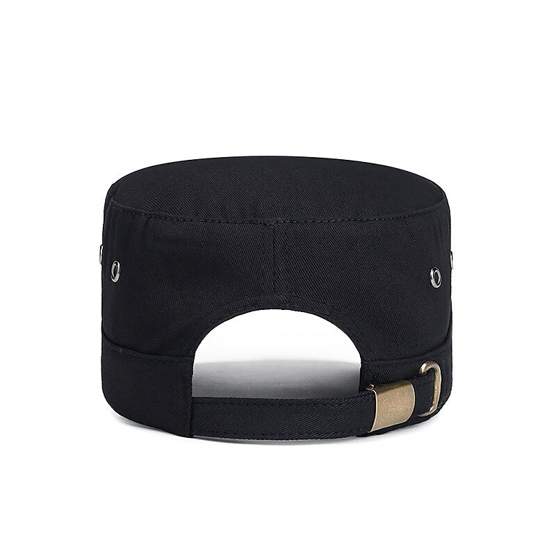 Men's Flat Cap Military Cap Cadet Hat Black Deep Blue Cotton Travel Beach Outdoor Vacation Plain Adjustable