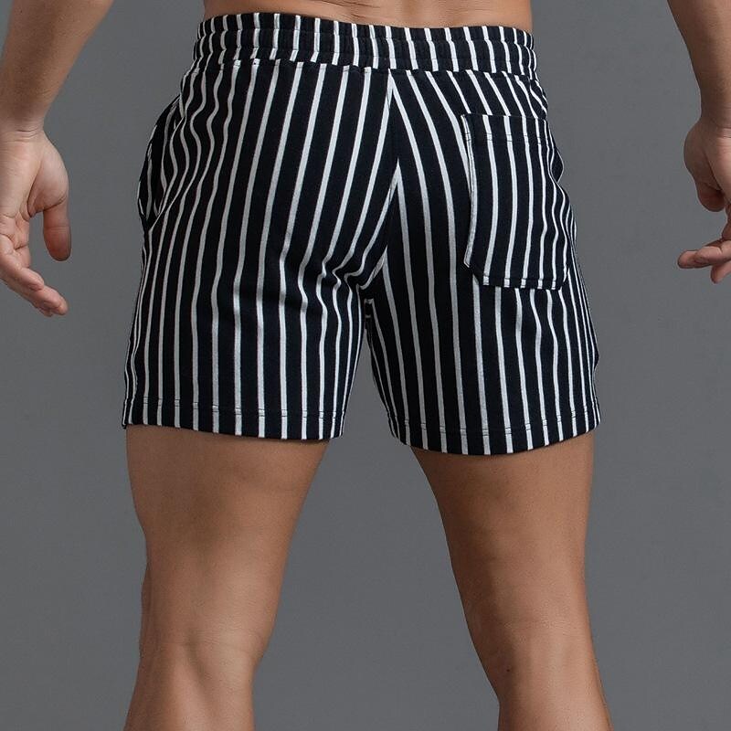 Men's cotton sports shorts quarter pants vertical stripes Shorts