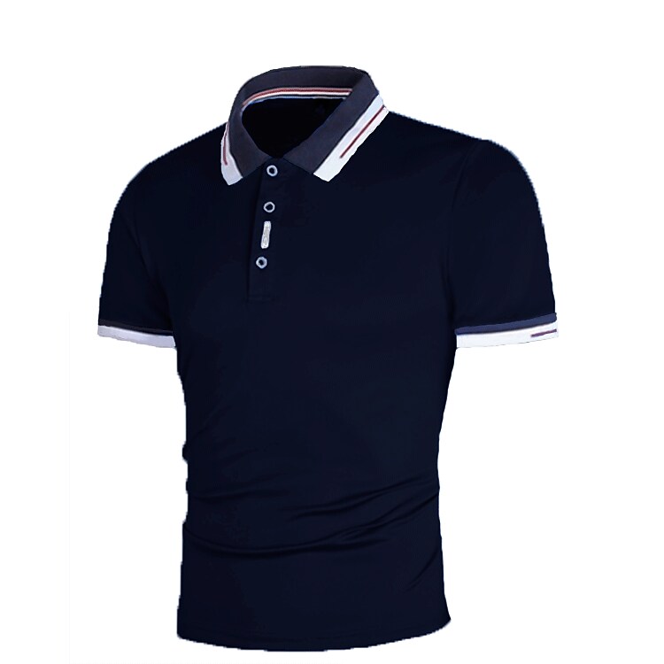 Men's Polo Golf Shirt Outdoor Daily Polo Collar Ribbed Polo Collar Short Sleeve Casual Solid Color Button Front Regular Fit Polo
