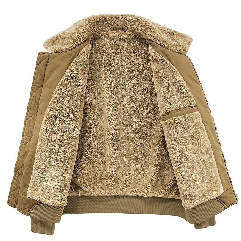 Men's Winter Solid Color Warm Going out Zipper Turndown Jacket