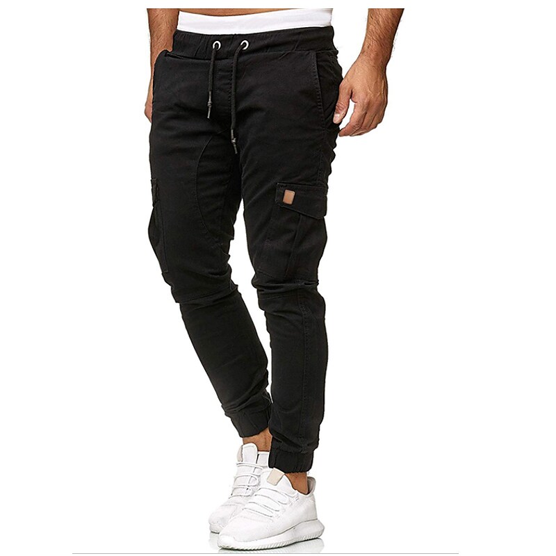 Men's Joggers Cargo Pants Trousers Casual Pants Drawstring Multi Pocket Solid Colored