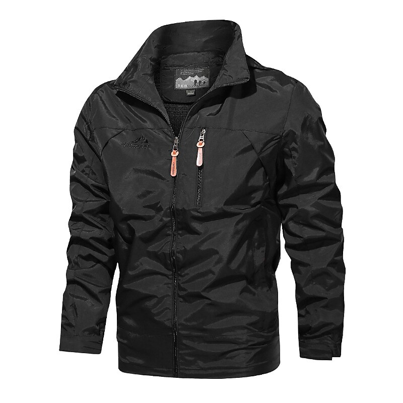 Men's Waterproof Windproof Warm Street Daily Zipper Turndown Casual Jacket Outerwear Solid Color Pocket