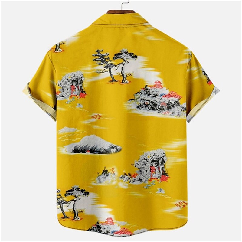 Men's Shirt Graphic Shirt Aloha Shirt Leopard Floral Scenery Turndown