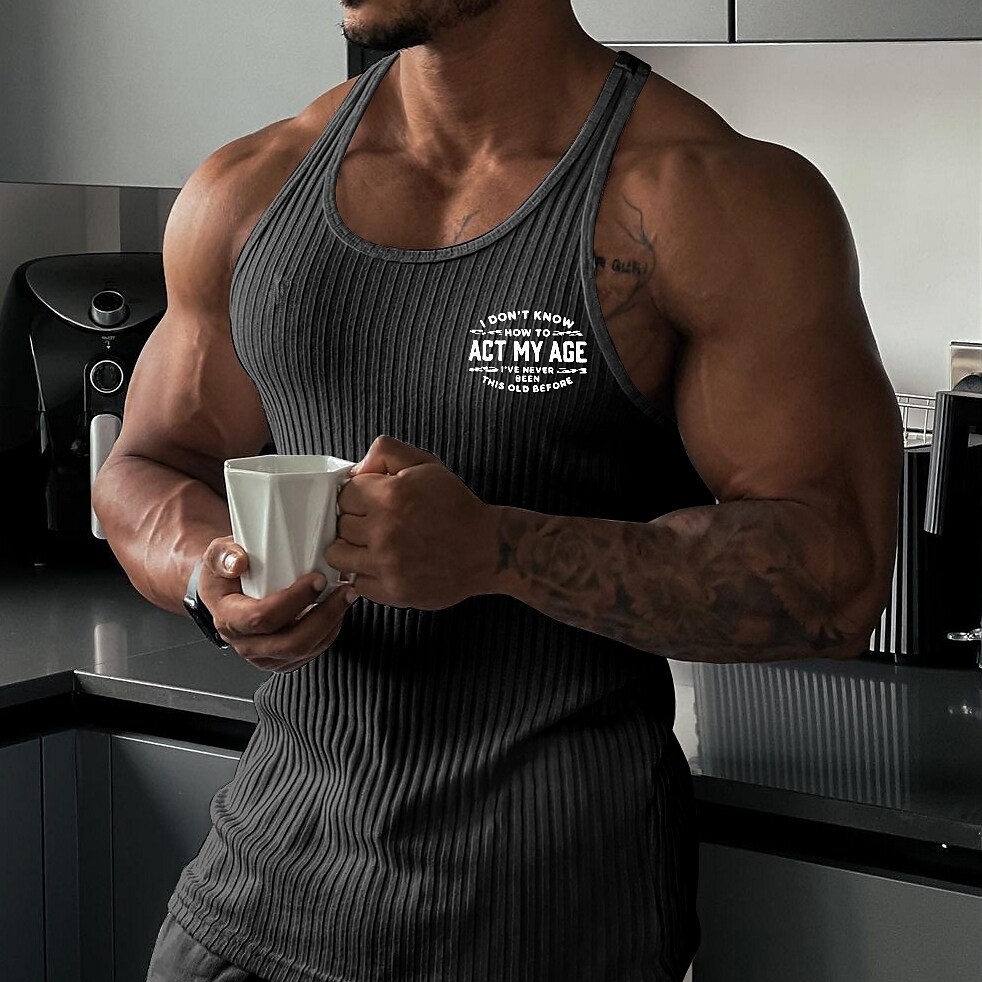 Men's Running Tank Top Sleeveless Vest / Gilet Athletic Breathable Soft Fitness Gym Workout Sportswear