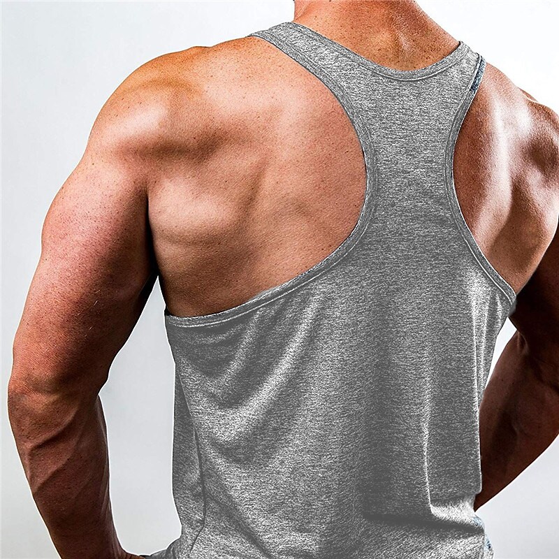 Men's Tank Top Vest Sleeveless Shirt Plain Crew Neck Outdoor Street