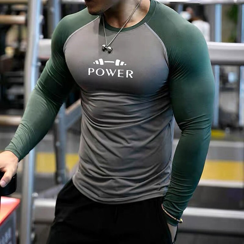 Men's Long Sleeve Breathable Quick Dry Soft Hiking Running Walking Spo