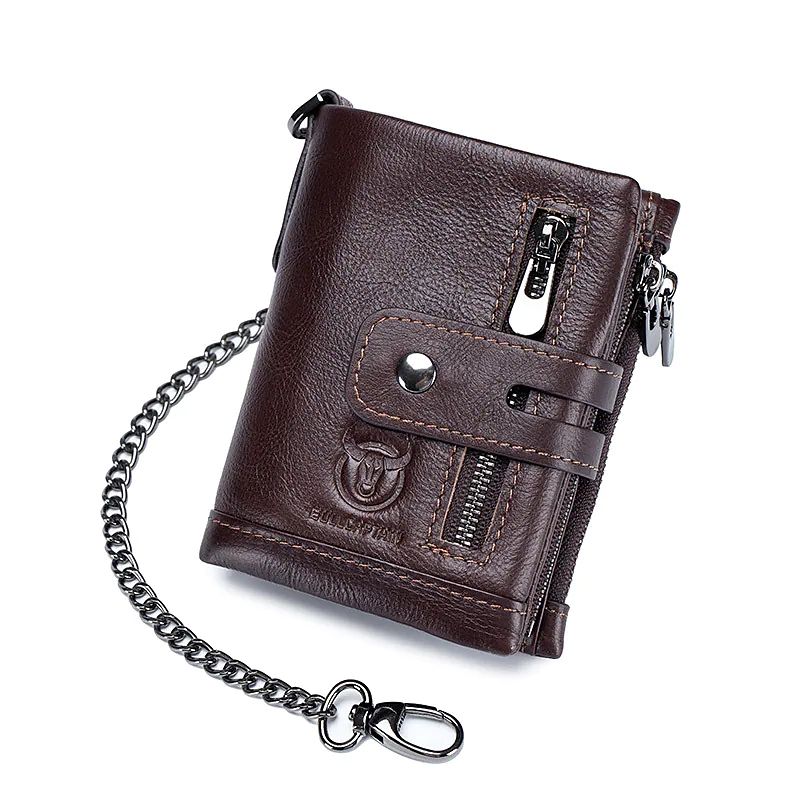 Men's Wallet Genuine Leather Cowhide Formal Work Yellowish brown Black Brown