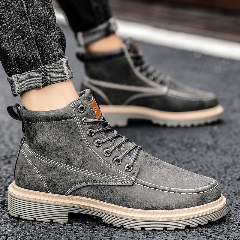 autumn men's martin boots, short boots, tooling boots, korean version of the trend, summer men's shoes, british fashion boots, high-top men's boots